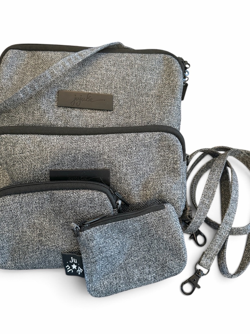 Ju-Ju-Be Heather Grey 4-Piece Crossbody Organizer Set Be Set gray matter